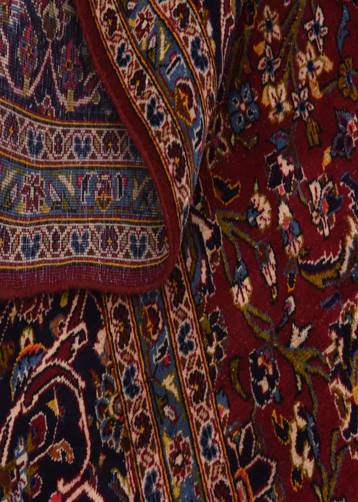 9' 8 x 12' 9 Hand Knotted Kashan Persian Wool Rug