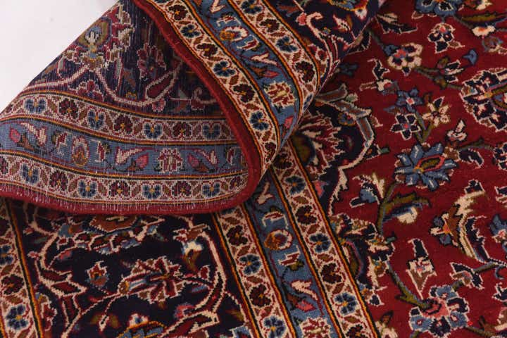 9' 7 x 13' Hand Knotted Kashan Persian Wool Rug