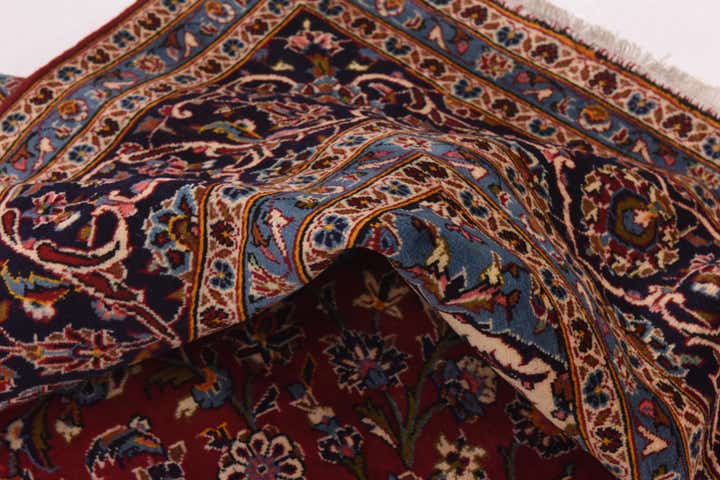 9' 7 x 13' Hand Knotted Kashan Persian Wool Rug