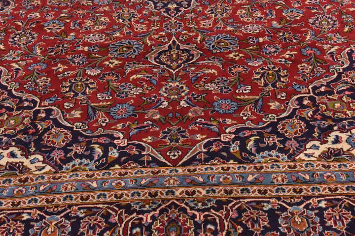 9' 7 x 13' Hand Knotted Kashan Persian Wool Rug
