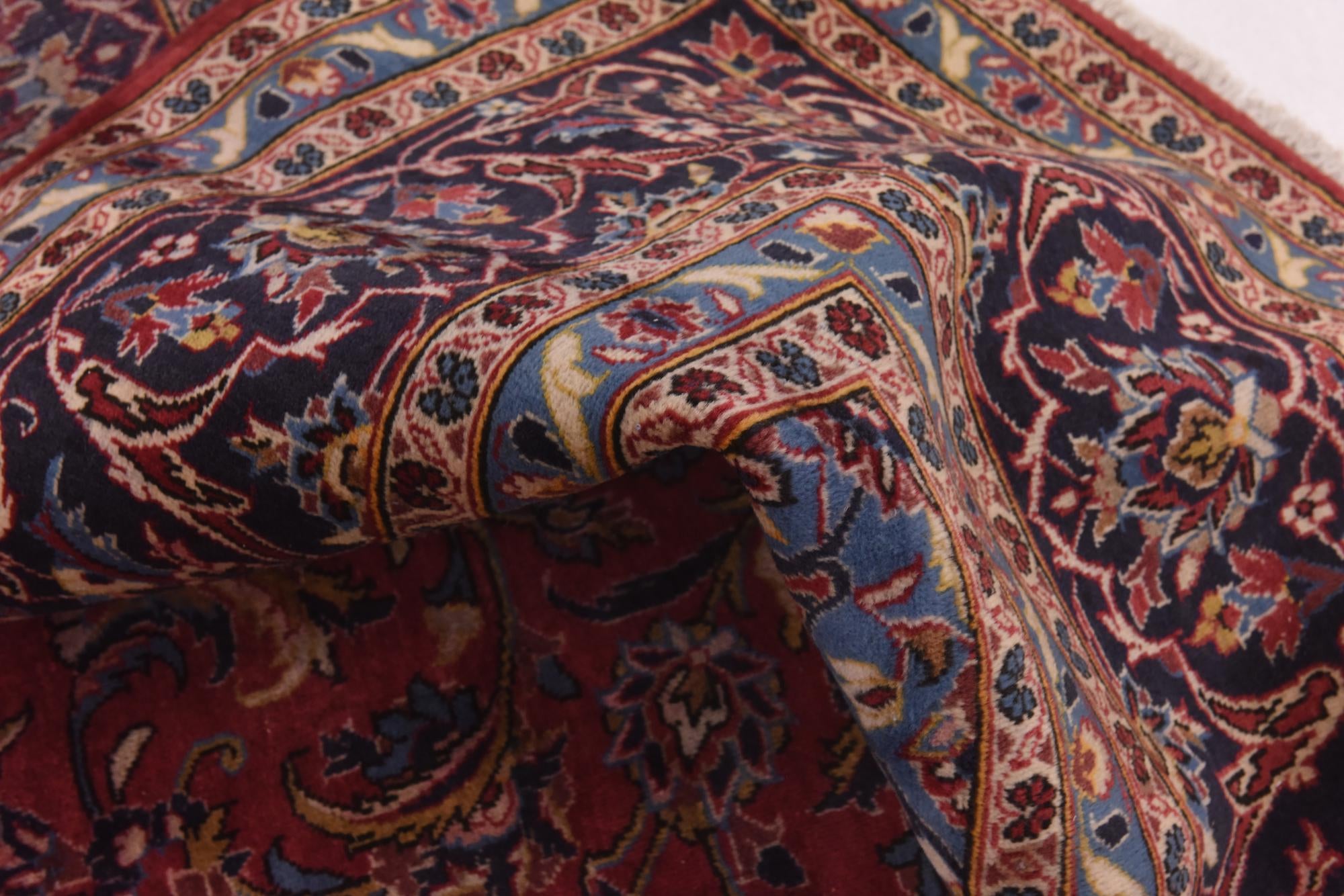 9' 7 x 13' 3 Hand Knotted Kashan Persian Wool Rug