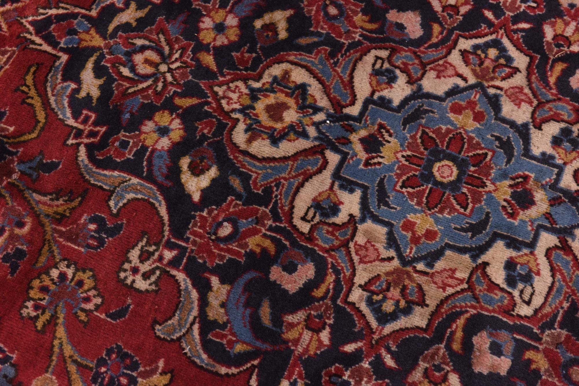 9' 7 x 13' 3 Hand Knotted Kashan Persian Wool Rug