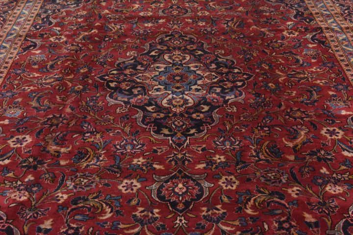 9' 7 x 13' 3 Hand Knotted Kashan Persian Wool Rug