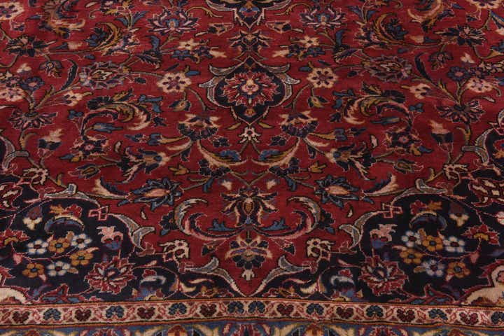 9' 7 x 13' 3 Hand Knotted Kashan Persian Wool Rug