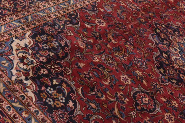 9' 7 x 13' 3 Hand Knotted Kashan Persian Wool Rug