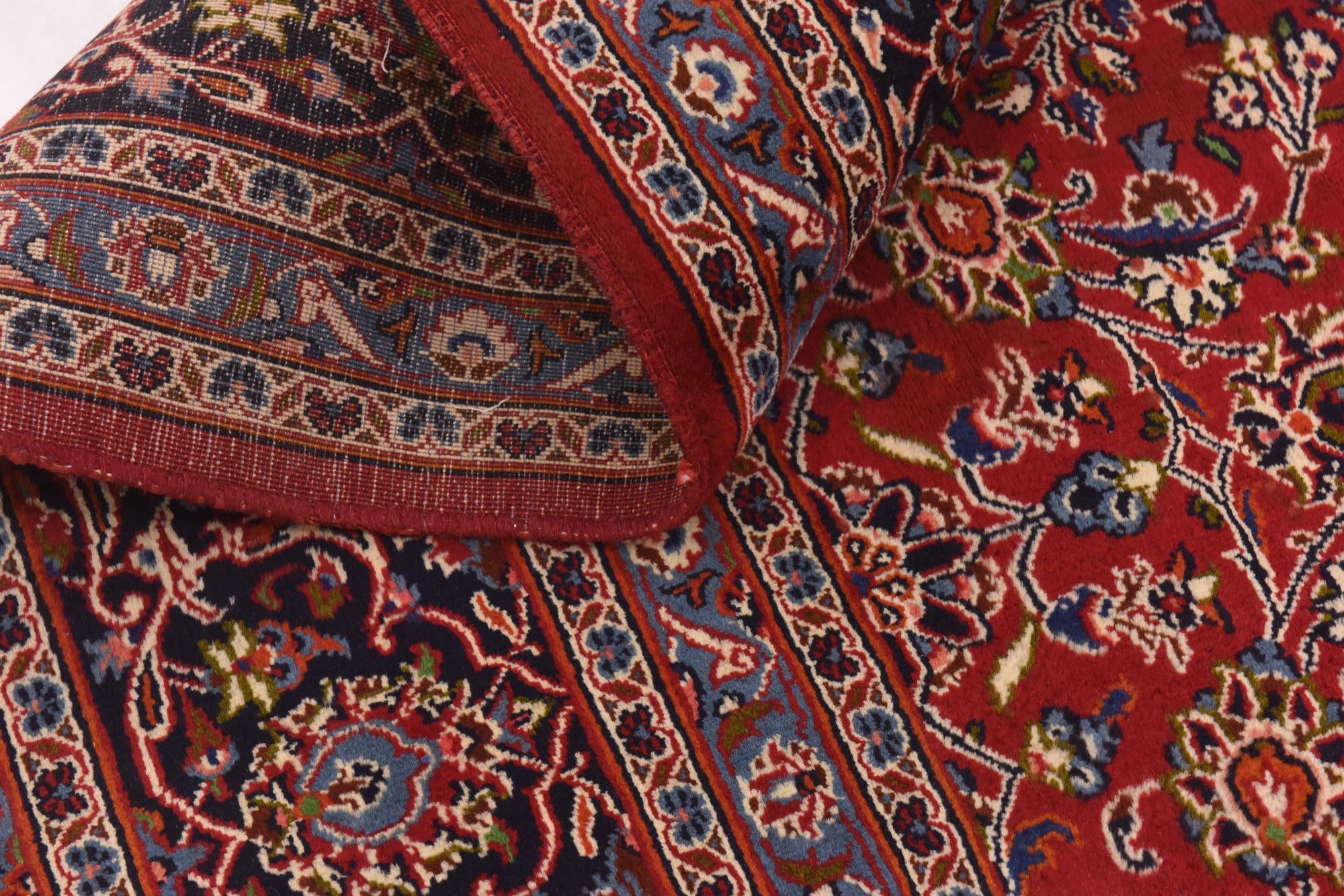 9' 9 x 12' 6 Hand Knotted Kashan Persian Wool Rug