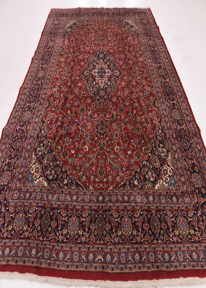 9' 9 x 12' 6 Hand Knotted Kashan Persian Wool Rug