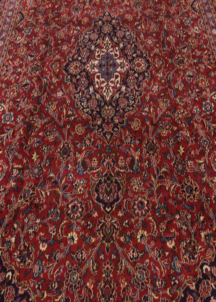 9' 9 x 12' 6 Hand Knotted Kashan Persian Wool Rug