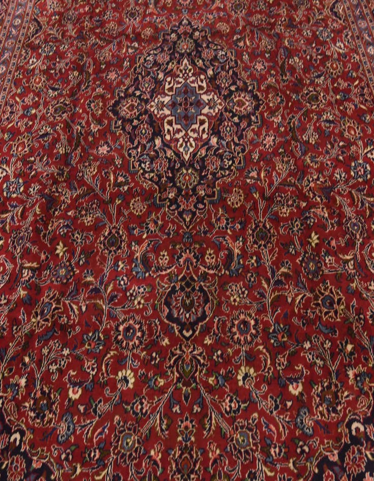 Detail image of 9' 9 x 12' 6 Hand Knotted Kashan Persian Wool Rug