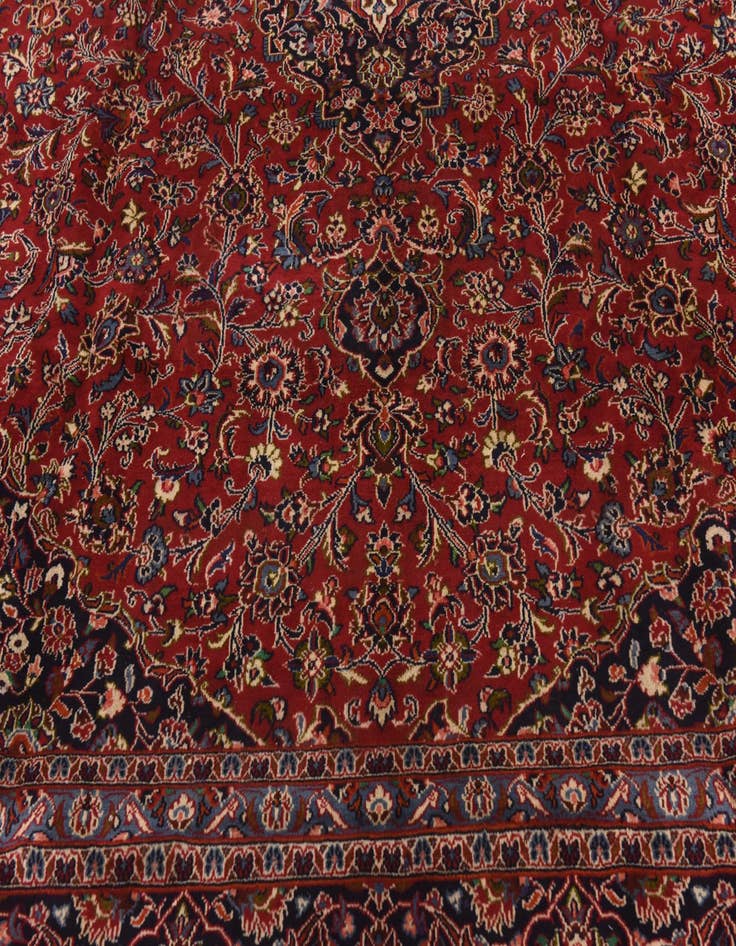 Detail image of 9' 9 x 12' 6 Hand Knotted Kashan Persian Wool Rug