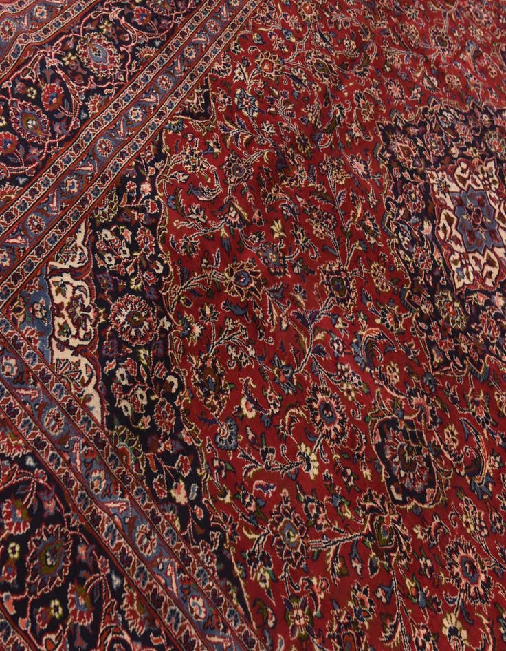 Detail image of 9' 9 x 12' 6 Hand Knotted Kashan Persian Wool Rug