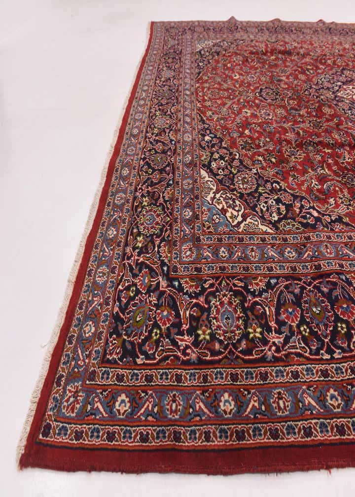 9' 9 x 12' 6 Hand Knotted Kashan Persian Wool Rug