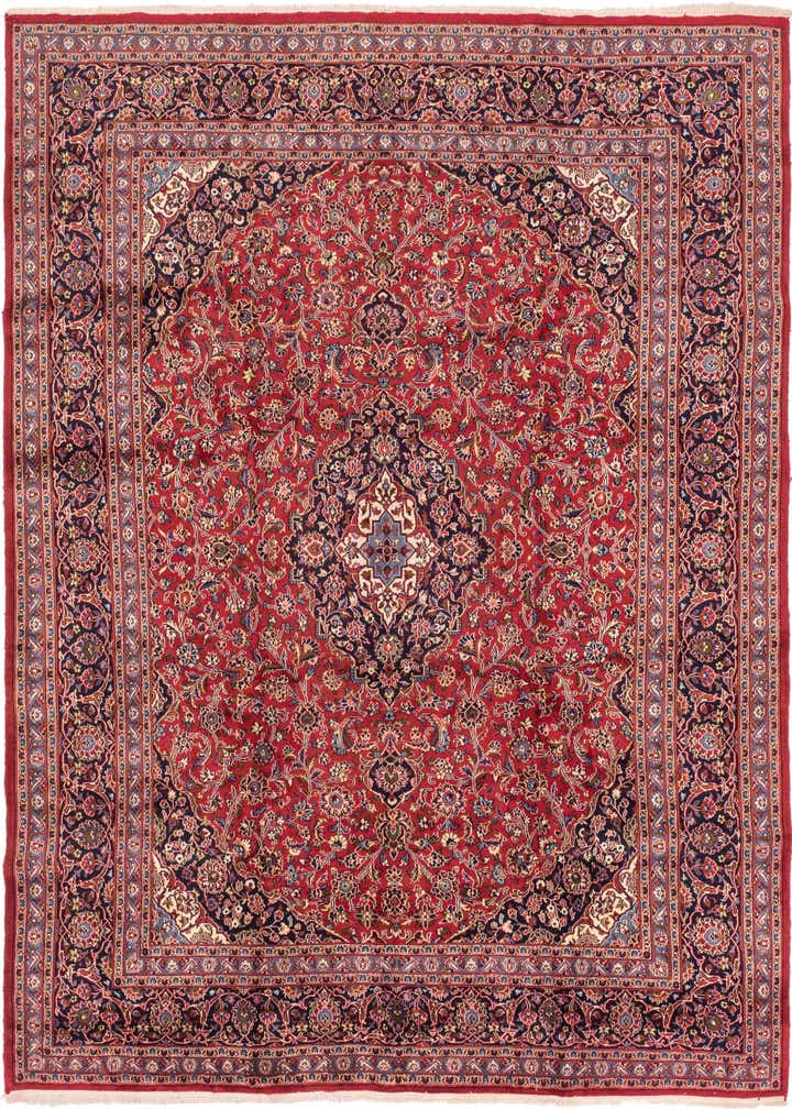 9' 9 x 12' 6 Hand Knotted Kashan Persian Wool Rug