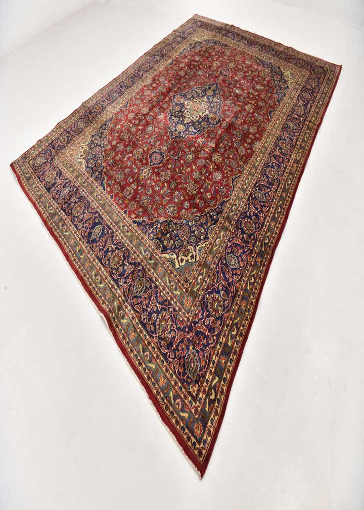 9' 6 x 13' Hand Knotted Kashan Persian Wool Rug