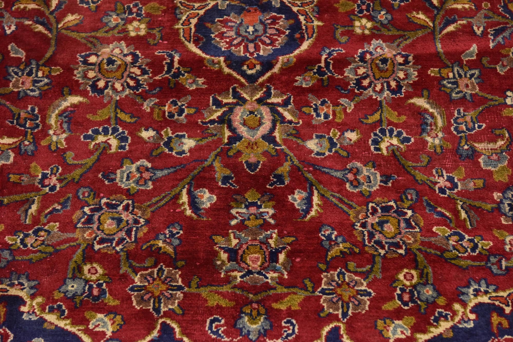 9' 6 x 13' Hand Knotted Kashan Persian Wool Rug