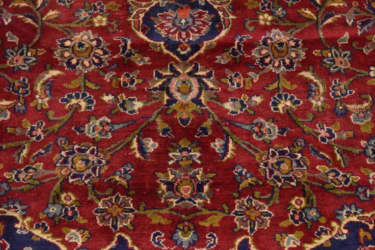 Detail image of 9' 6 x 13' Hand Knotted Kashan Persian Wool Rug