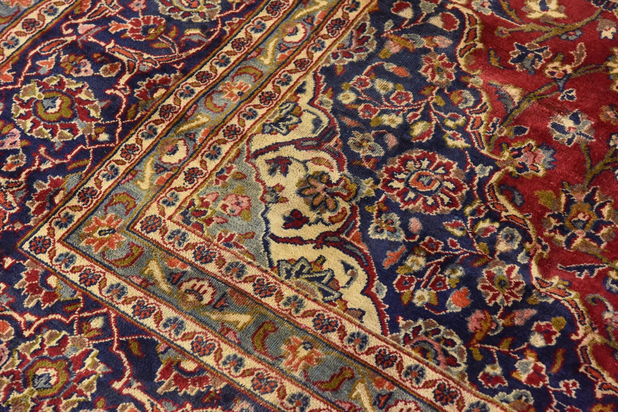 9' 6 x 13' Hand Knotted Kashan Persian Wool Rug
