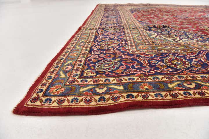 9' 6 x 13' Hand Knotted Kashan Persian Wool Rug