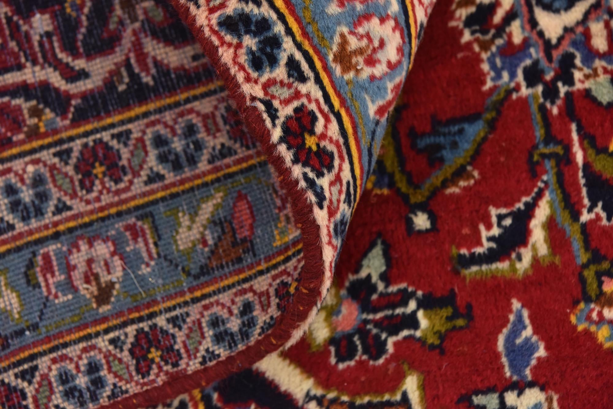 9' 6 x 12' 10 Hand Knotted Kashan Persian Wool Rug