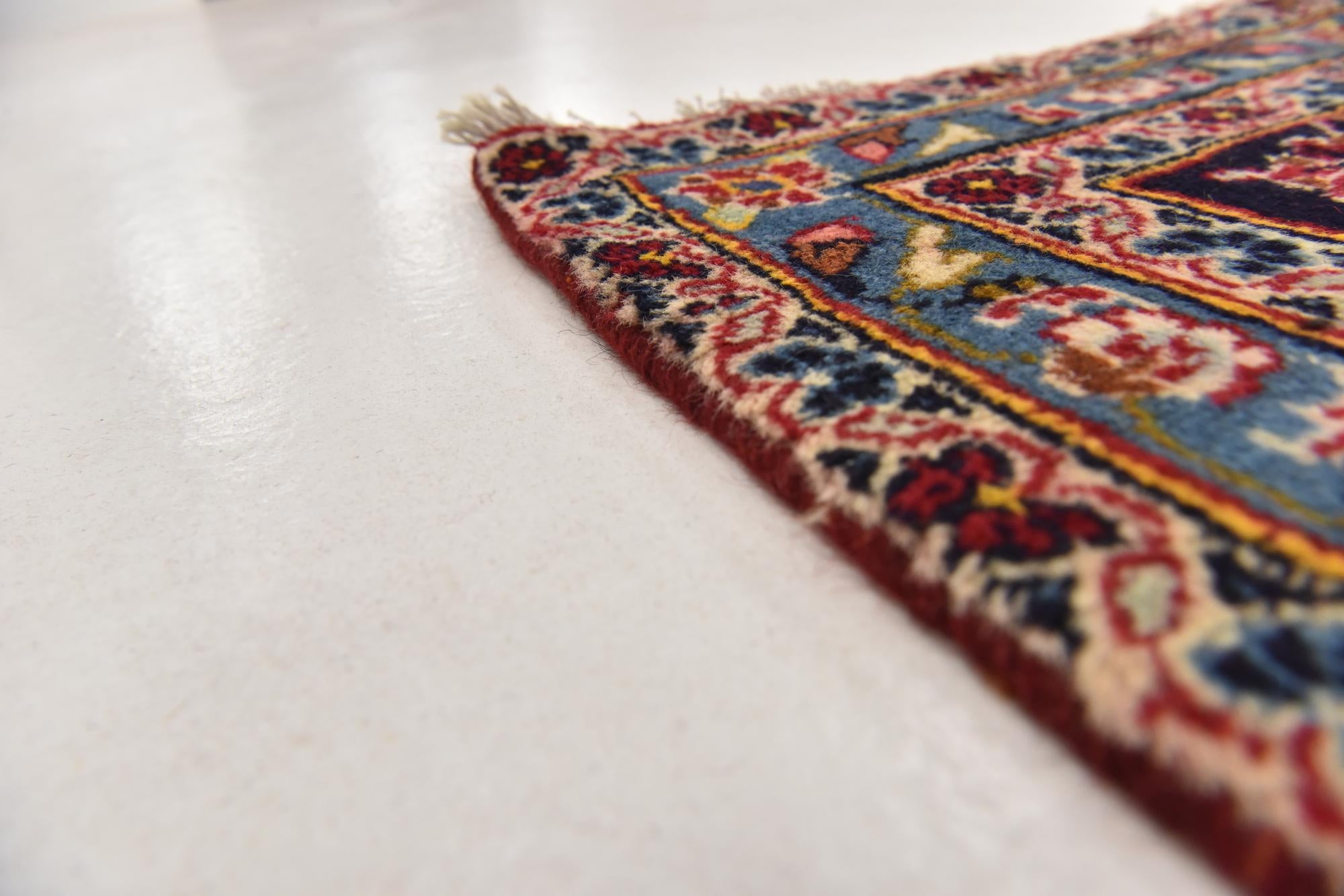9' 6 x 12' 10 Hand Knotted Kashan Persian Wool Rug