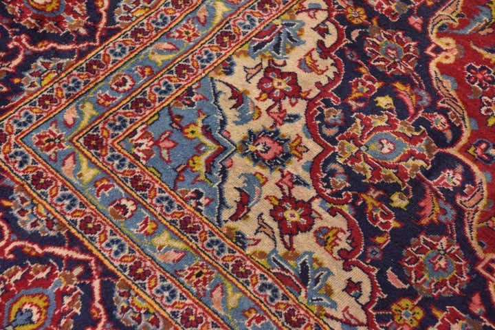 9' 6 x 13' 8 Hand Knotted Kashan Persian Wool Rug