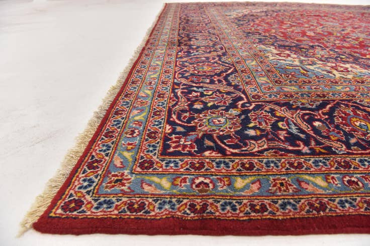 Detail image of 9' 6 x 13' 8 Hand Knotted Kashan Persian Wool Rug