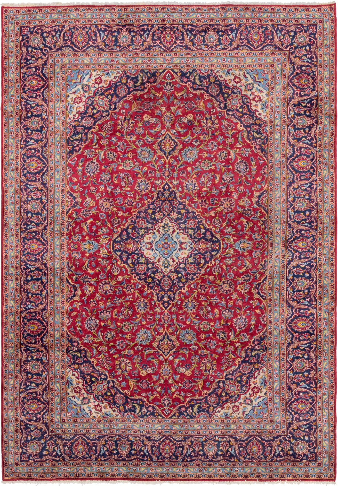 9' 6 x 13' 8 Hand Knotted Kashan Persian Wool Rug