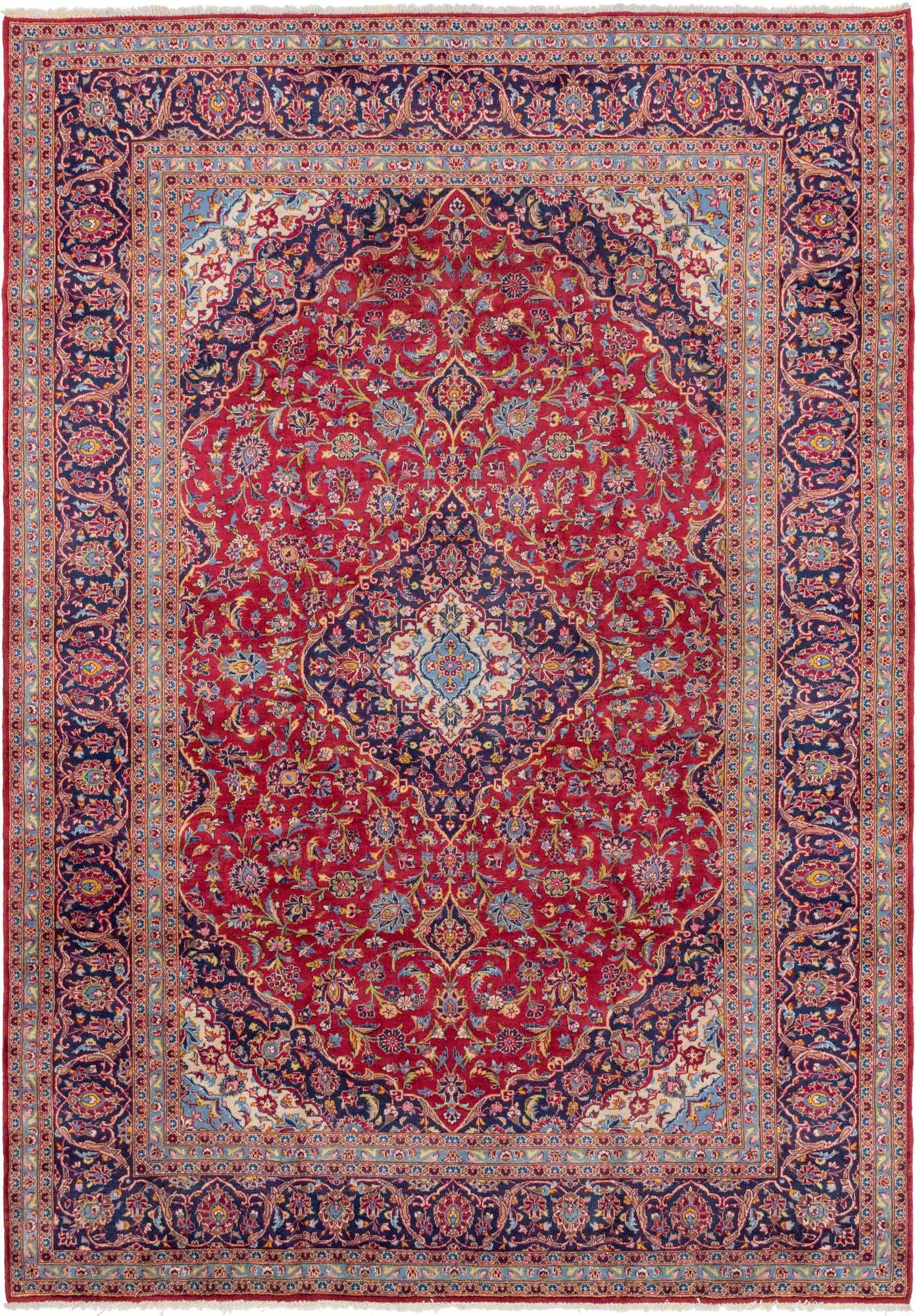 9' 6 x 13' 8 Hand Knotted Kashan Persian Wool Rug