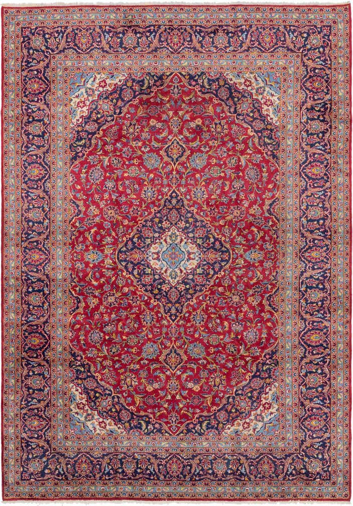9' 6 x 13' 8 Hand Knotted Kashan Persian Wool Rug