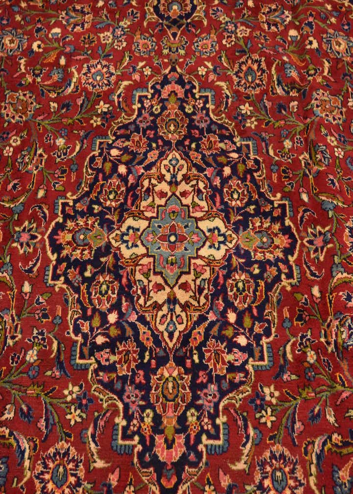 9' 6 x 12' 10 Hand Knotted Kashan Persian Wool Rug