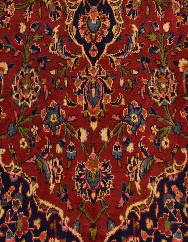 Detail image of 9' 6 x 12' 10 Hand Knotted Kashan Persian Wool Rug