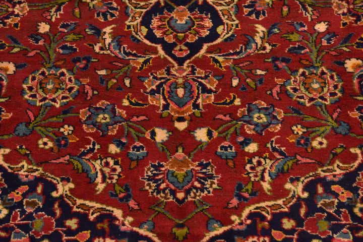 9' 6 x 12' 10 Hand Knotted Kashan Persian Wool Rug