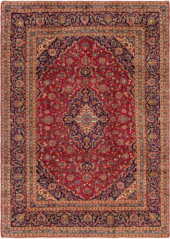 9' 6 x 12' 10 Hand Knotted Kashan Persian Wool Rug