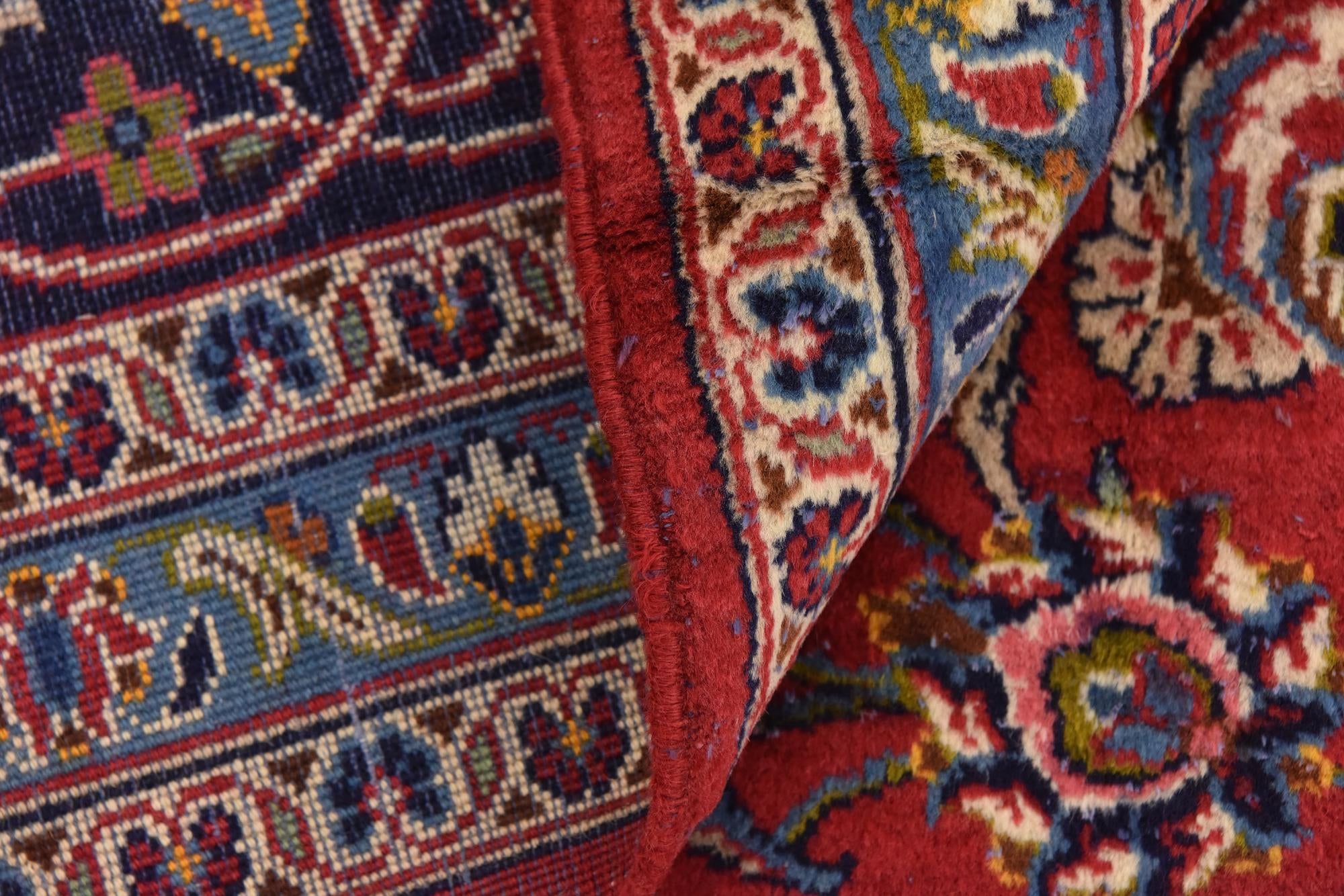 9' 7 x 12' 10 Hand Knotted Kashan Persian Wool Rug