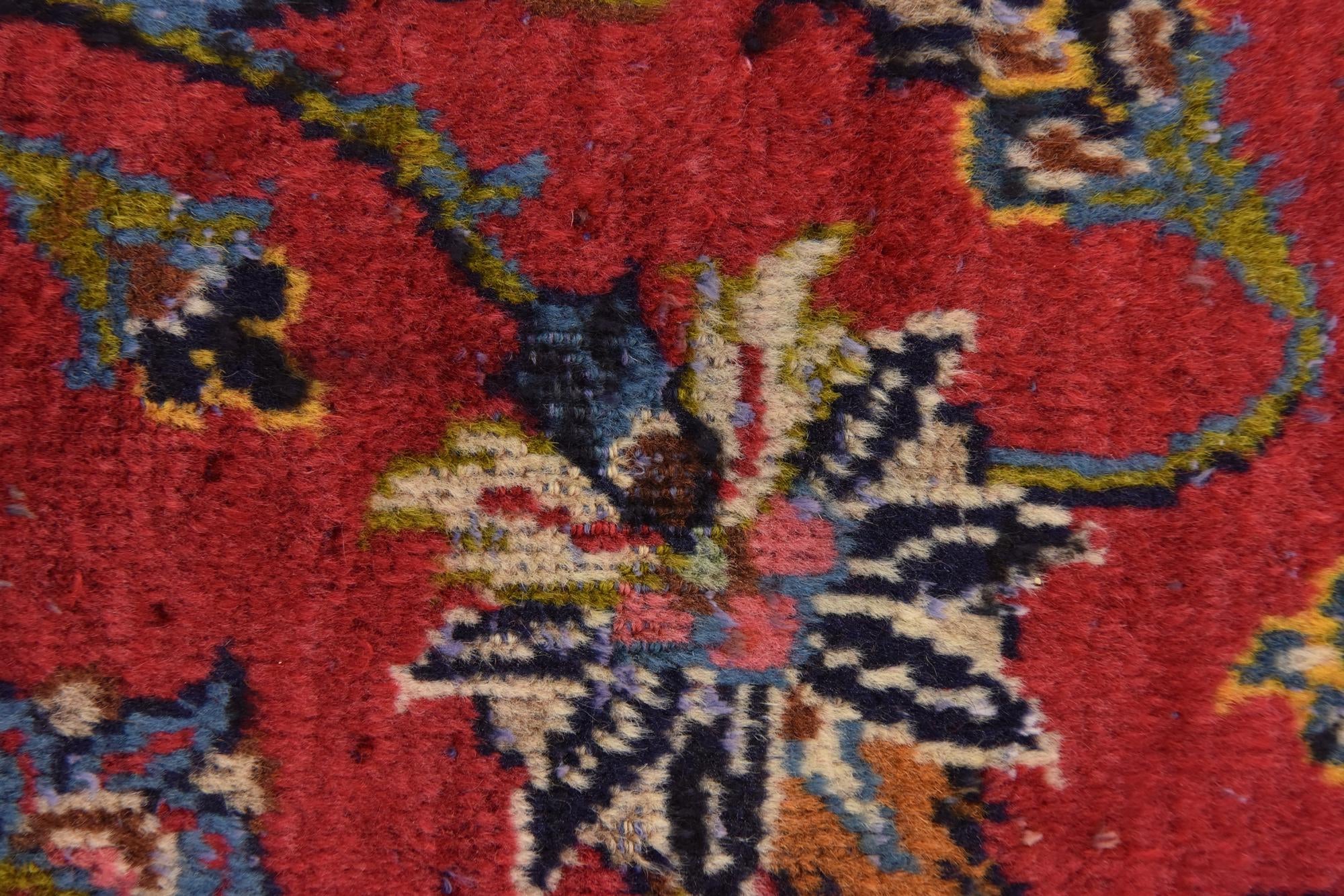 9' 7 x 12' 10 Hand Knotted Kashan Persian Wool Rug