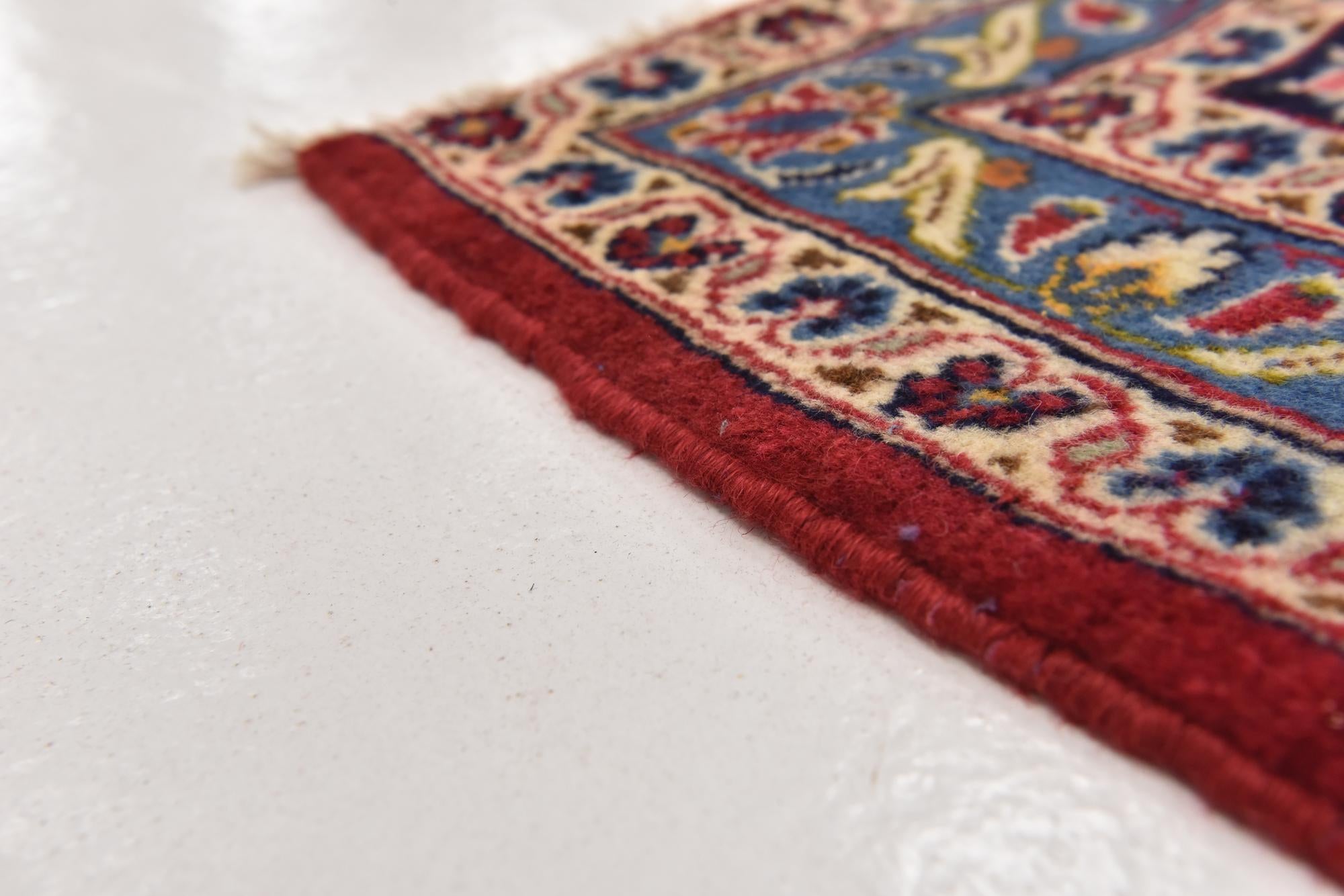 9' 7 x 12' 10 Hand Knotted Kashan Persian Wool Rug
