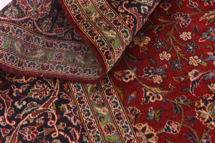 9' 8 x 13' Hand Knotted Kashan Persian Wool Rug