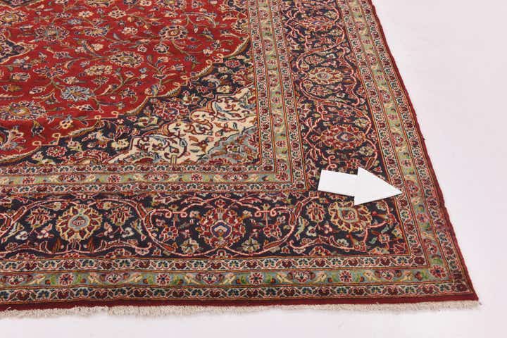 9' 8 x 13' Hand Knotted Kashan Persian Wool Rug