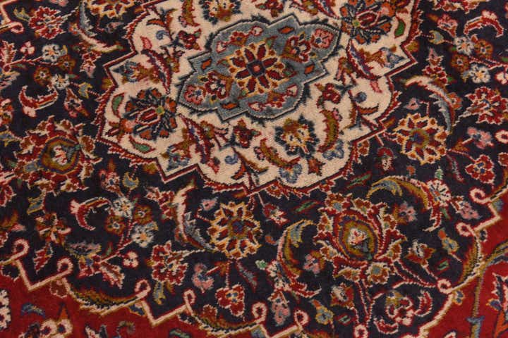 9' 8 x 13' Hand Knotted Kashan Persian Wool Rug