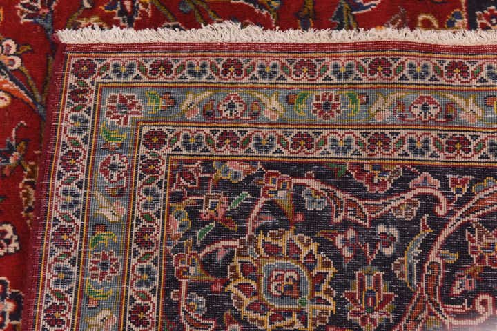 9' 8 x 13' Hand Knotted Kashan Persian Wool Rug