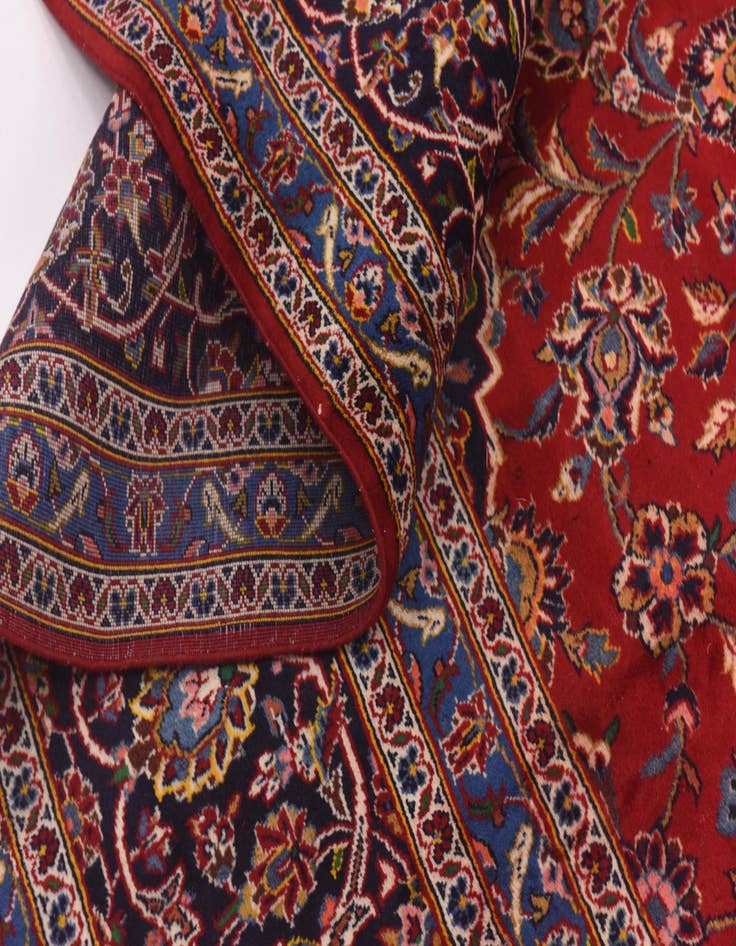 Detail image of 9' 10 x 12' 10  Hand Knotted Kashan Persian Wool Rug