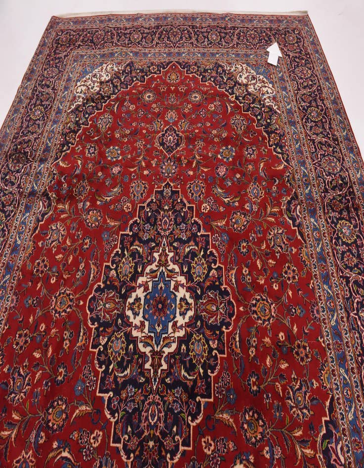 Detail image of 9' 10 x 12' 10  Hand Knotted Kashan Persian Wool Rug