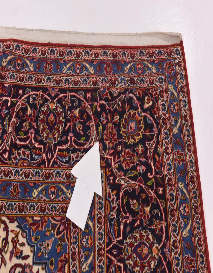 Detail image of 9' 10 x 12' 10  Hand Knotted Kashan Persian Wool Rug