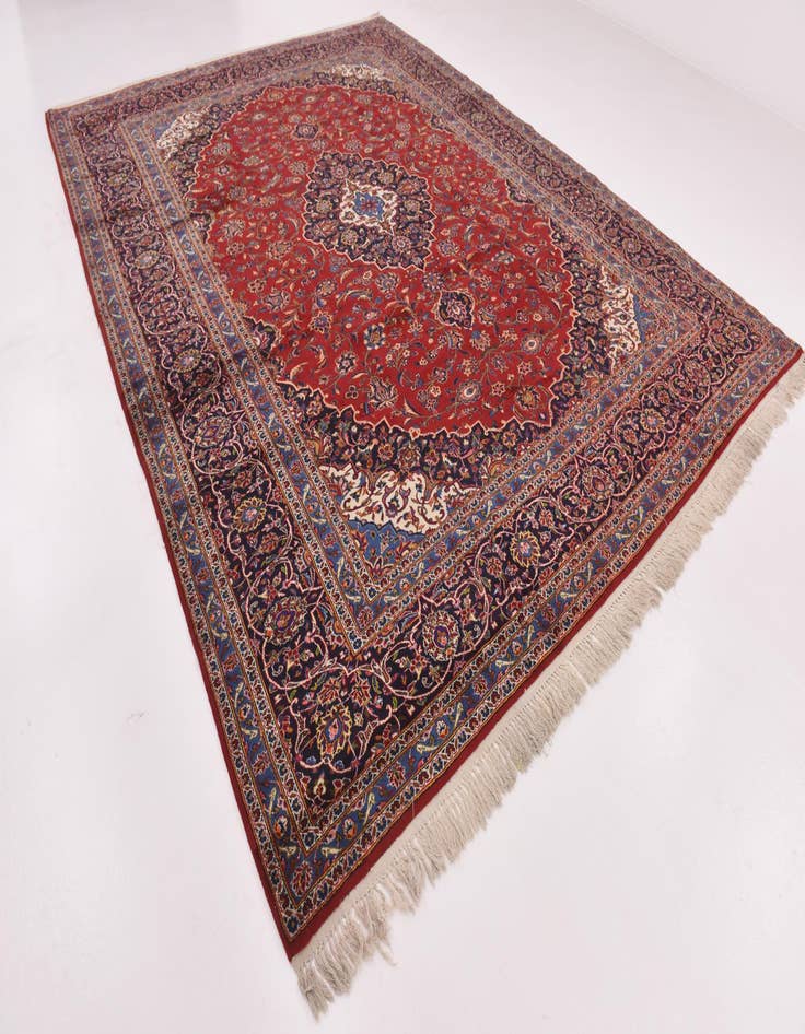 Detail image of 9' 10 x 12' 10  Hand Knotted Kashan Persian Wool Rug