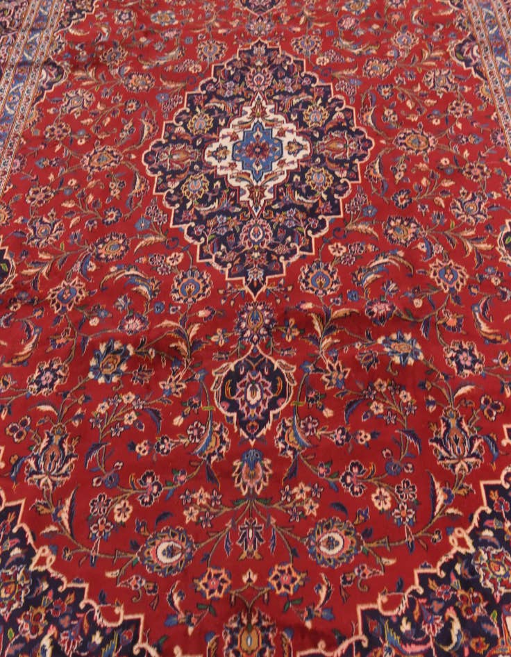 Detail image of 9' 10 x 12' 10  Hand Knotted Kashan Persian Wool Rug
