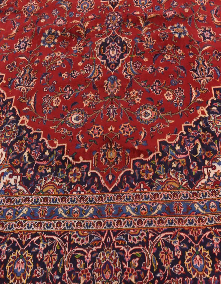 Detail image of 9' 10 x 12' 10  Hand Knotted Kashan Persian Wool Rug