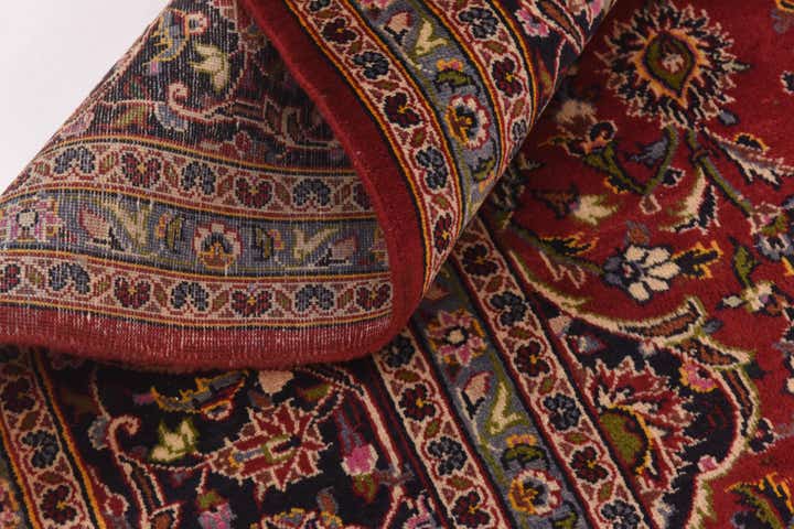 9' 7 x 13' 9 Hand Knotted Kashan Persian Wool Rug