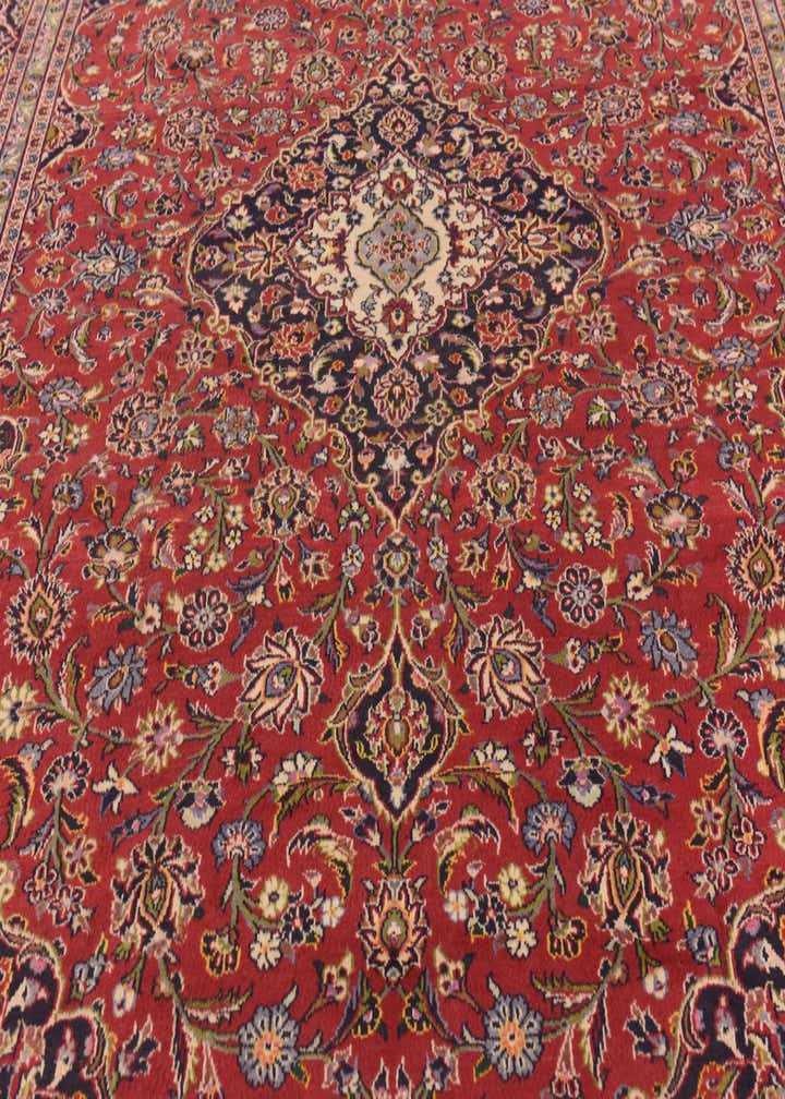 9' 7 x 13' 9 Hand Knotted Kashan Persian Wool Rug