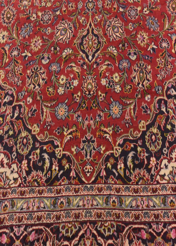 9' 7 x 13' 9 Hand Knotted Kashan Persian Wool Rug
