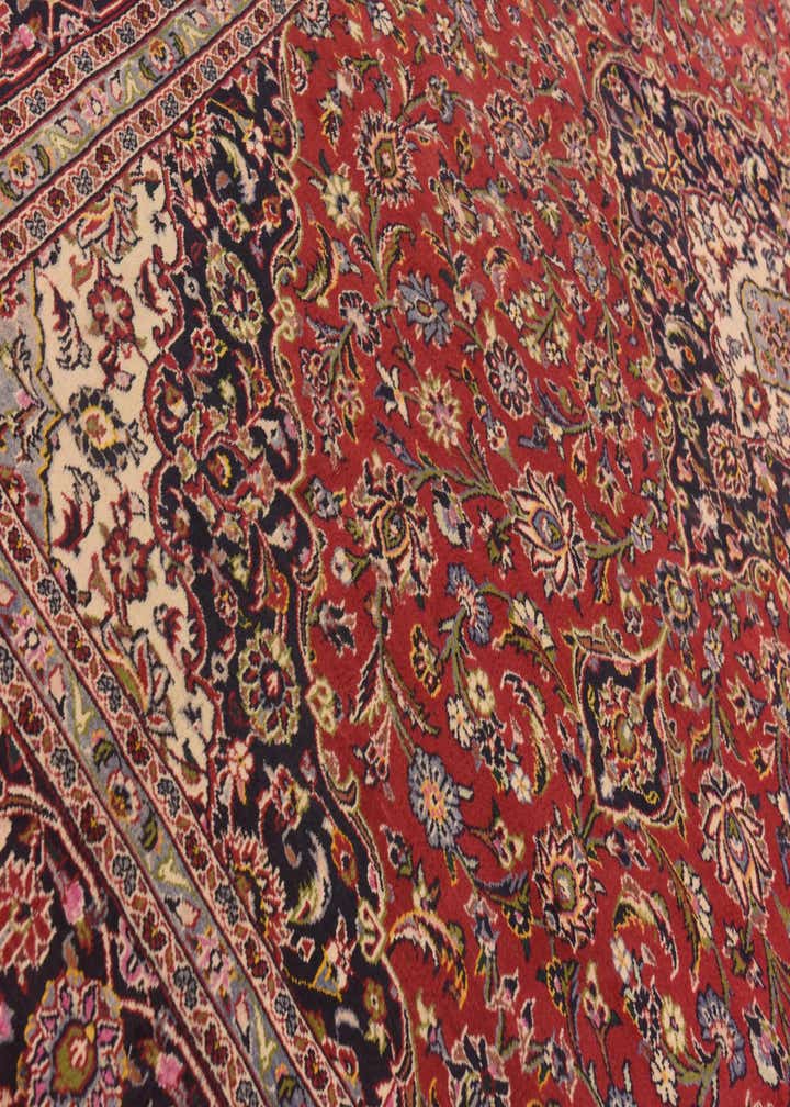 9' 7 x 13' 9 Hand Knotted Kashan Persian Wool Rug